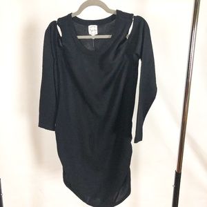 Hippie Rose Juniors' Ruched Cold-Shoulder Sweater